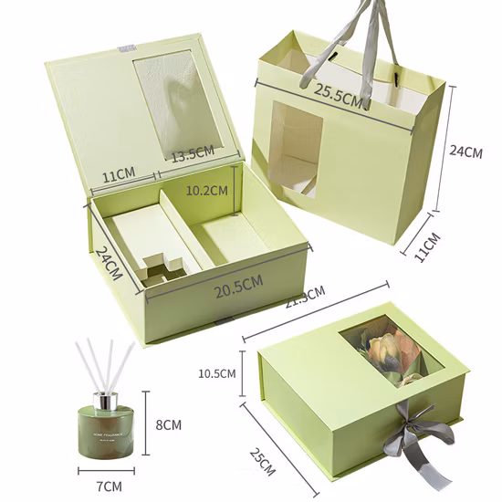 Caja de regalo de embalaje de papel de embalaje de cartón con aroma de perfume de flor magnética de lujo con diseño personalizado impreso con logotipo